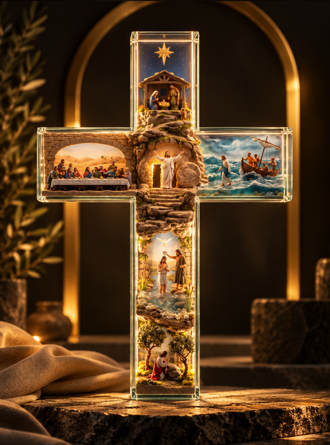 LumiFaith — LED Biblical Crystal Cross
