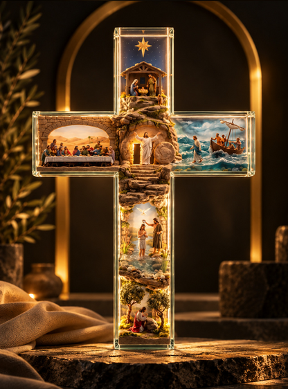 LumiFaith — LED Biblical Crystal Cross