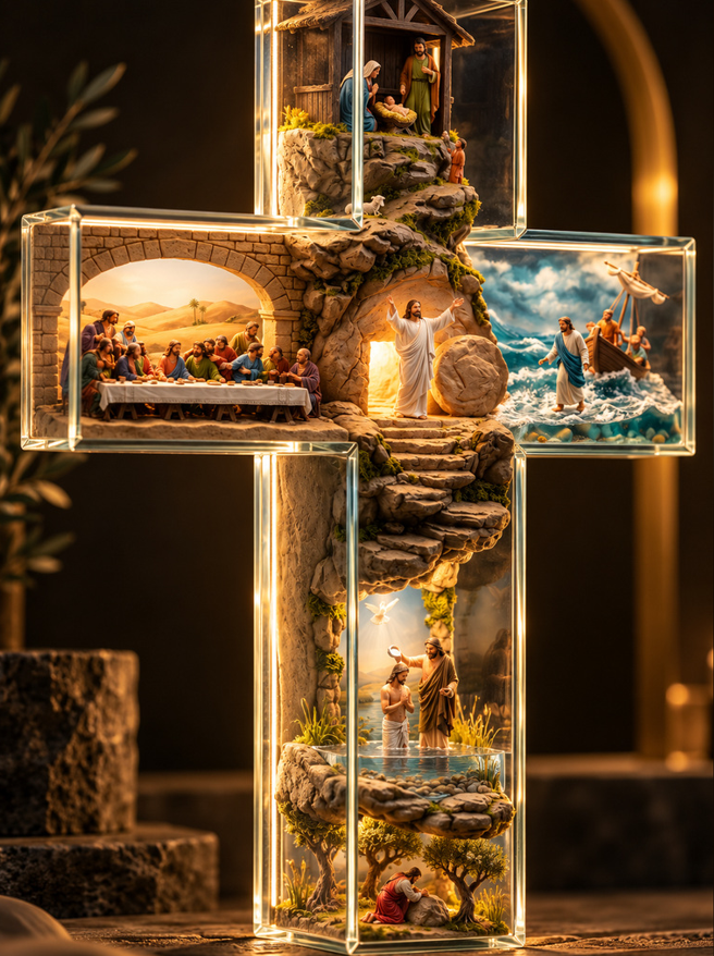 LumiFaith — LED Biblical Crystal Cross
